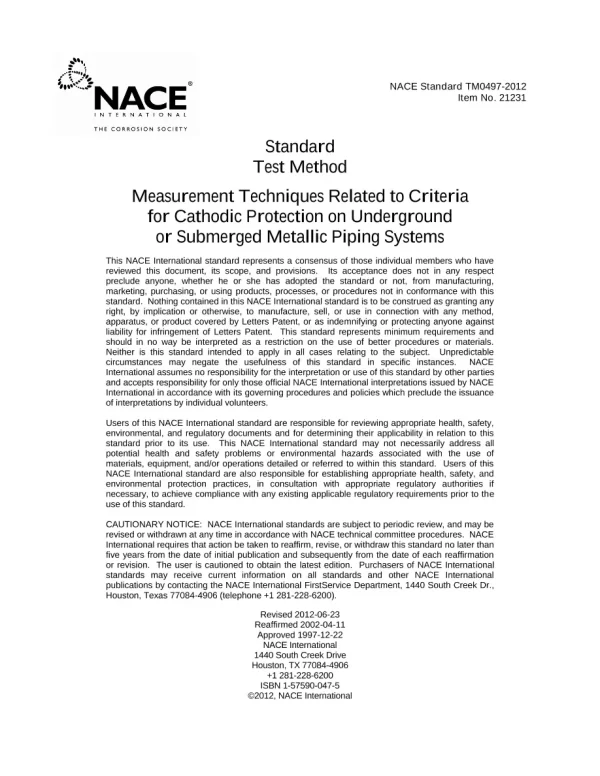 NACE TM0497-2012 pdf