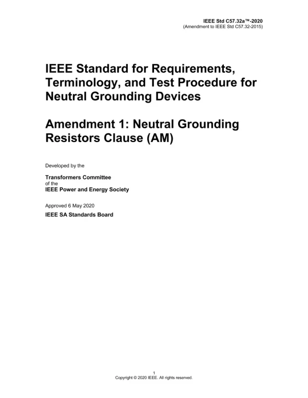 IEEE C57.32a-2020 pdf