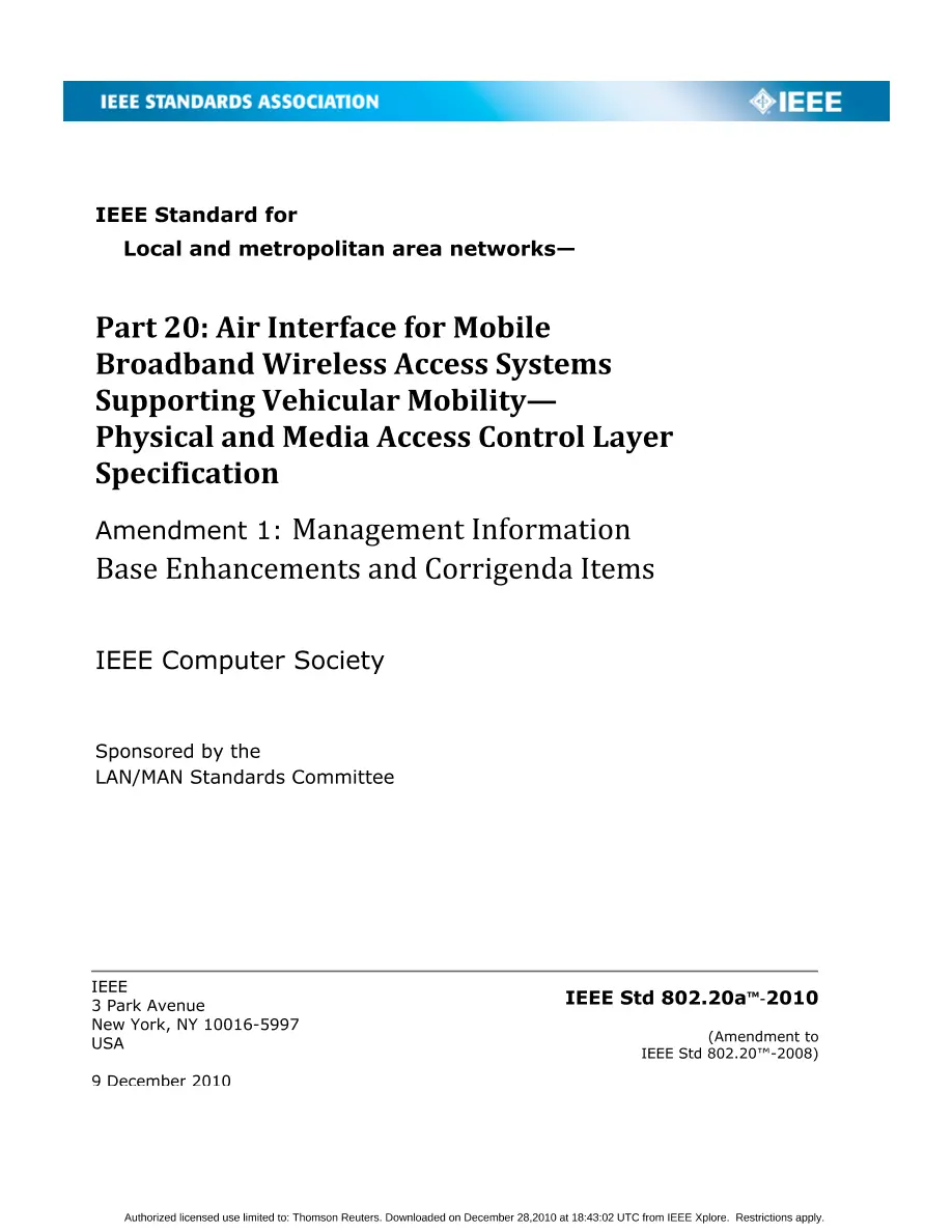 IEEE 802.20a-2010 pdf