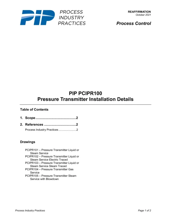 PIP PCIPR100 pdf