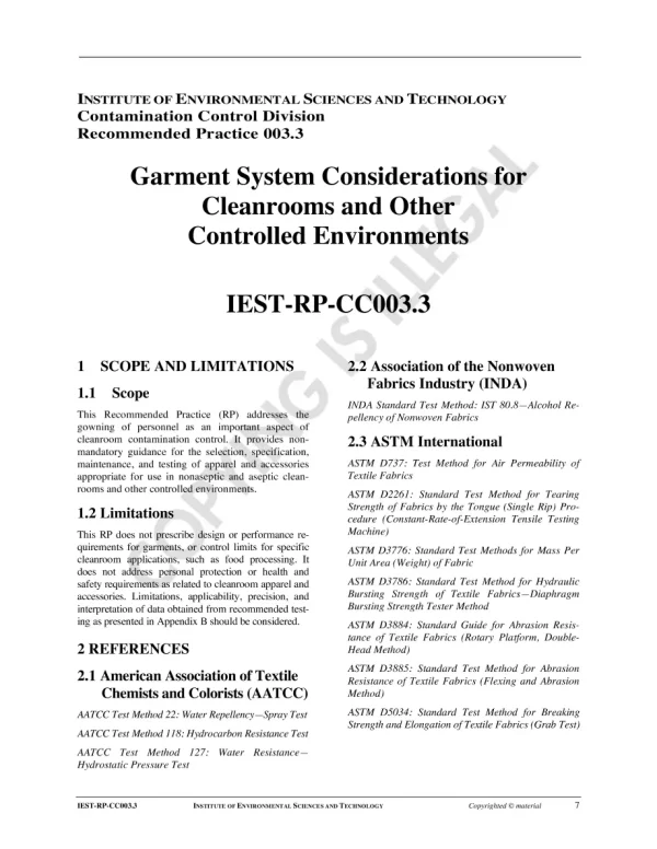 IEST RP-CC003.3 pdf