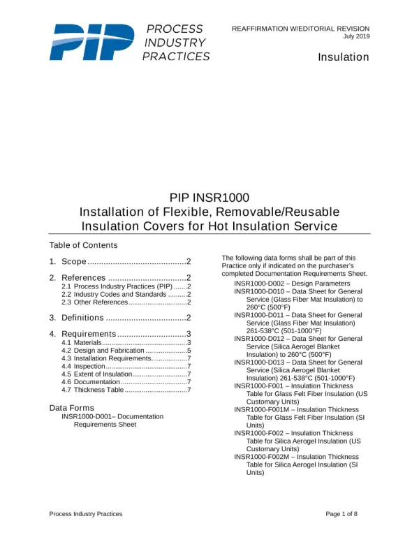 PIP INSR1000 pdf