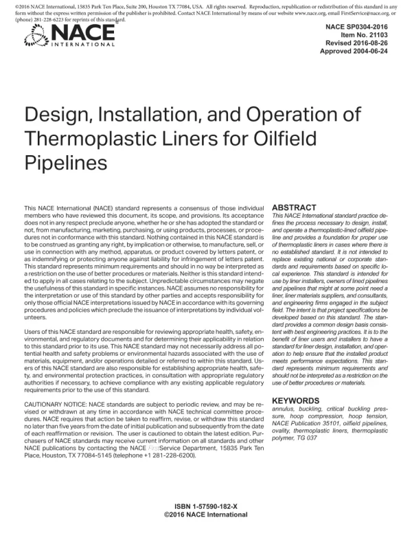 NACE SP0304-2016 pdf