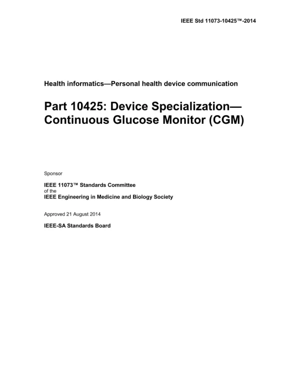 IEEE 11073-10425-2014 pdf